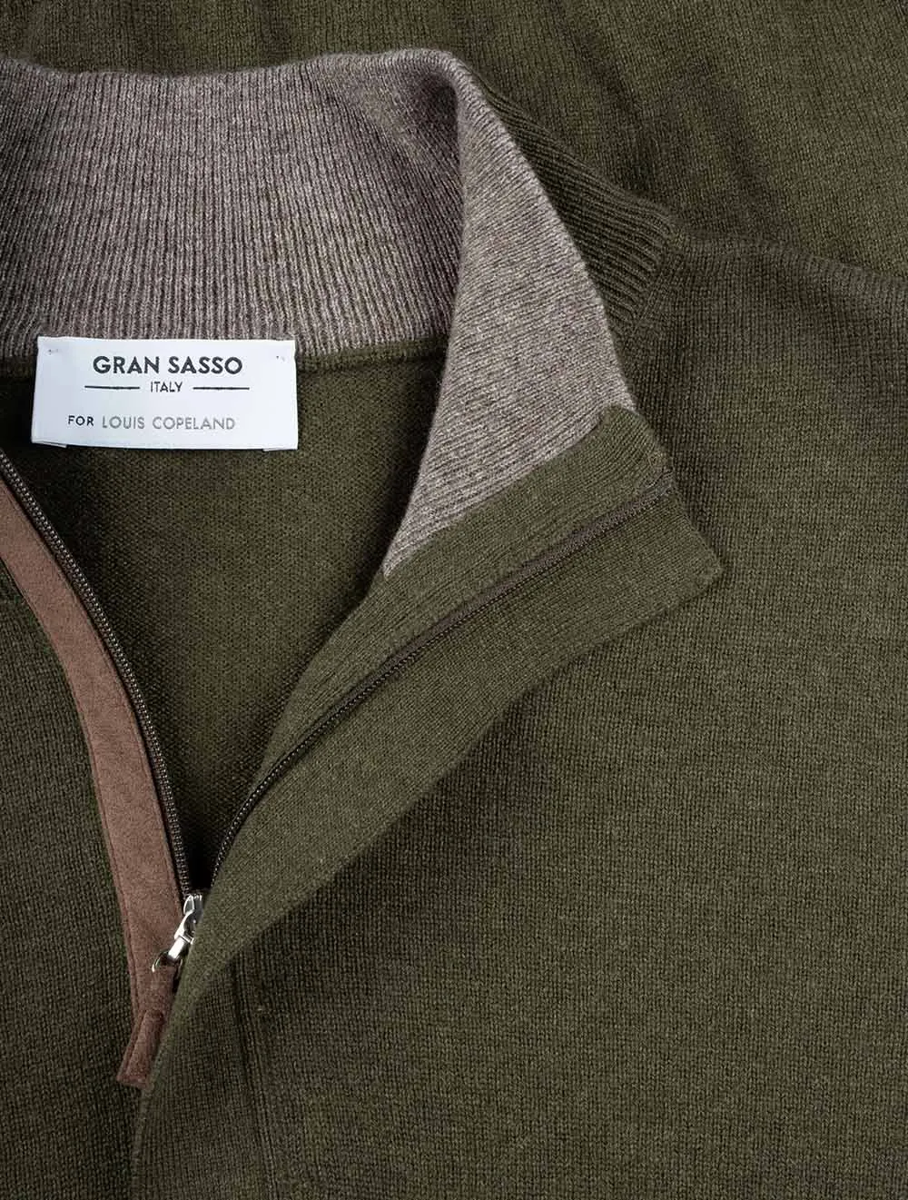 Half Zip Wool & Cashmere Green