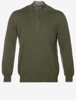 Half Zip Wool & Cashmere Green