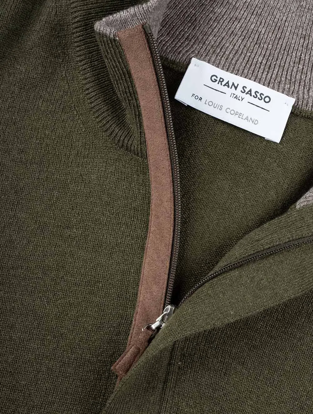 Half Zip Wool & Cashmere Green