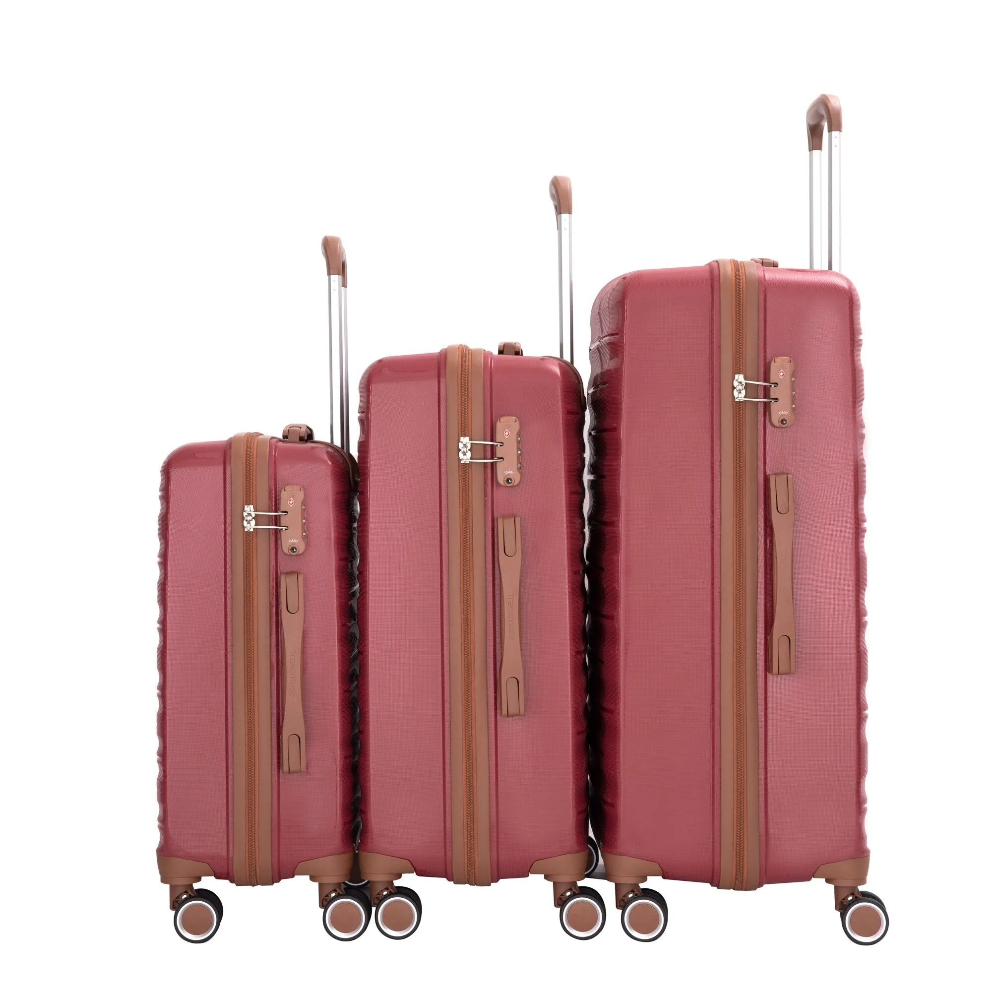 Hardshell Luggage Set with Travel Bag and Toiletry Bag, 5-Piece Suitcase Set with TSA Lock and Rotatable Spinner Wheels