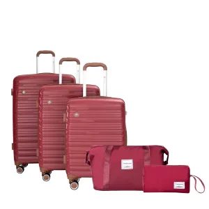 Hardshell Luggage Set with Travel Bag and Toiletry Bag, 5-Piece Suitcase Set with TSA Lock and Rotatable Spinner Wheels