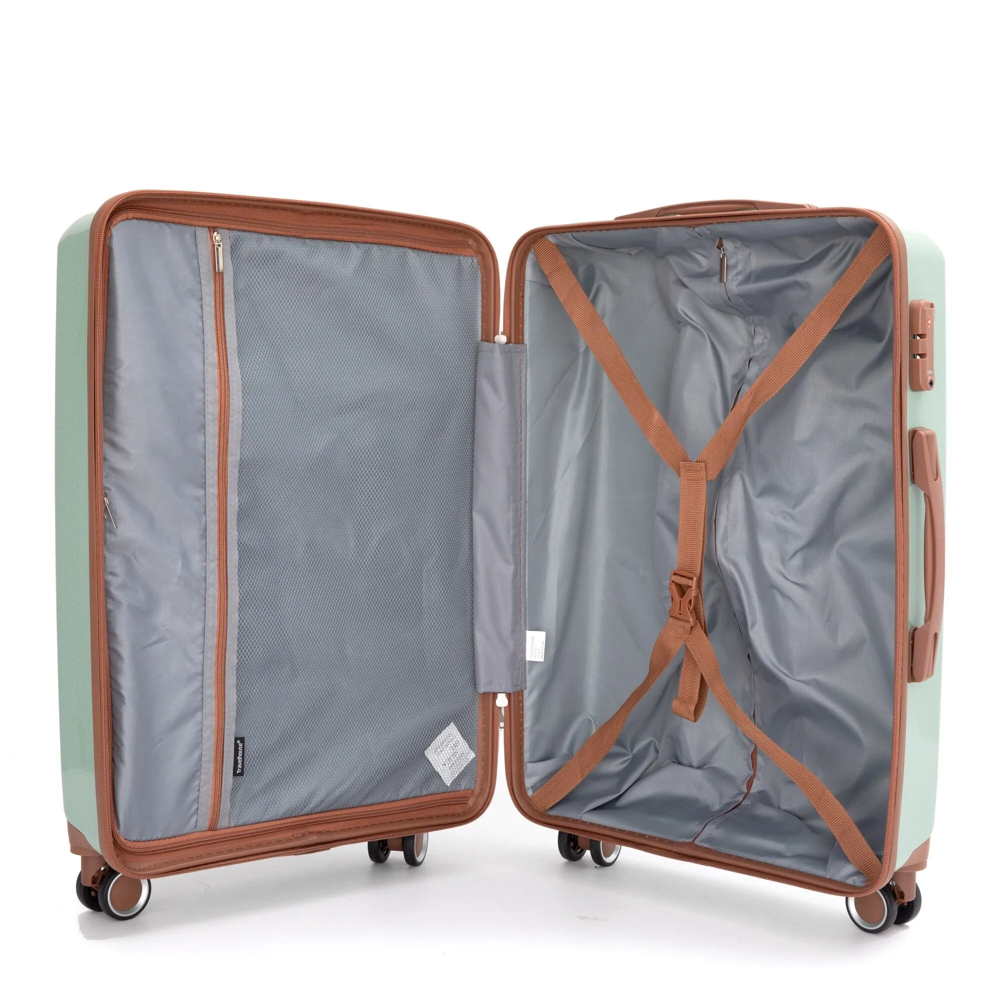 Hardshell Luggage Set with Travel Bag and Toiletry Bag, 5-Piece Suitcase Set with TSA Lock and Rotatable Spinner Wheels