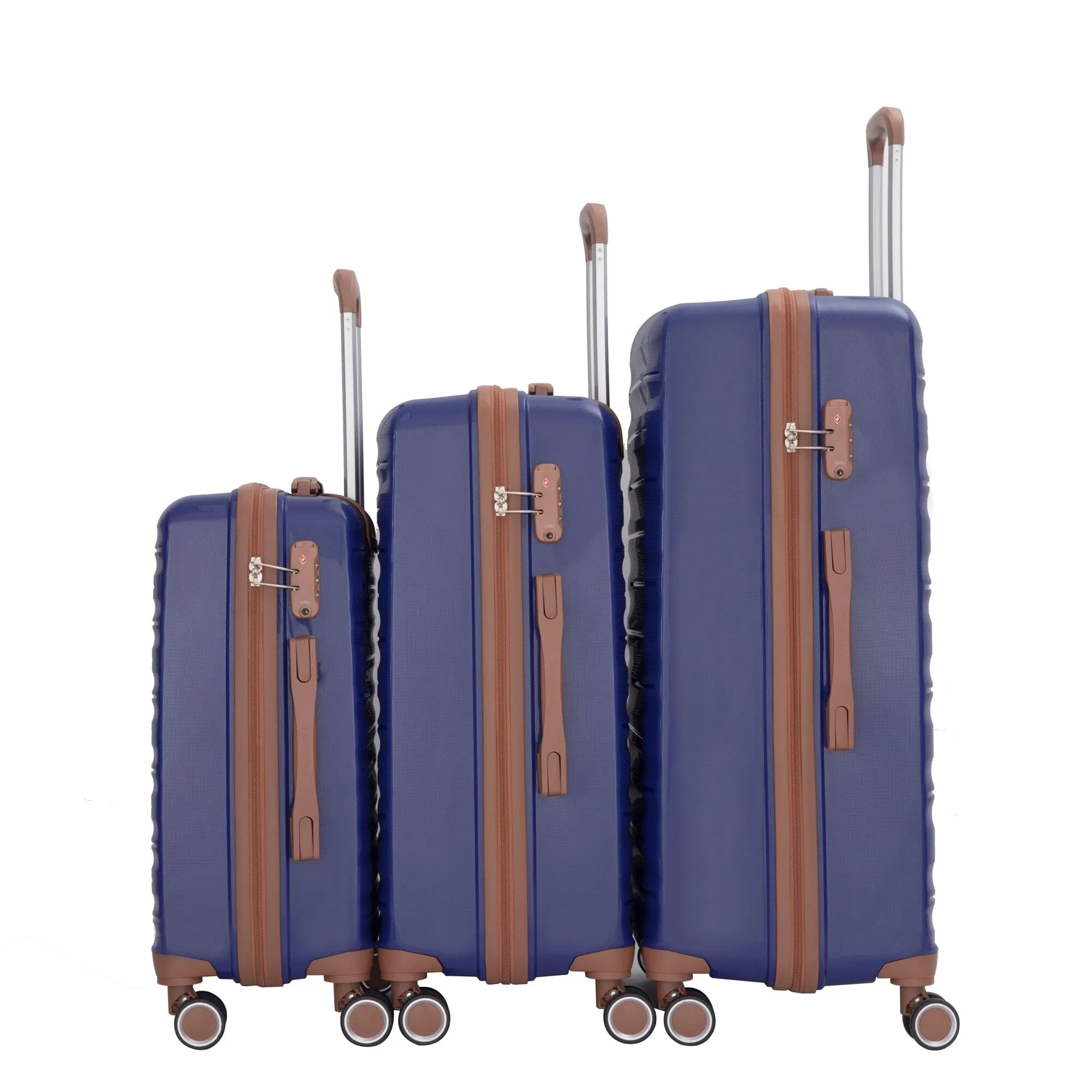 Hardshell Luggage Set with Travel Bag and Toiletry Bag, 5-Piece Suitcase Set with TSA Lock and Rotatable Spinner Wheels