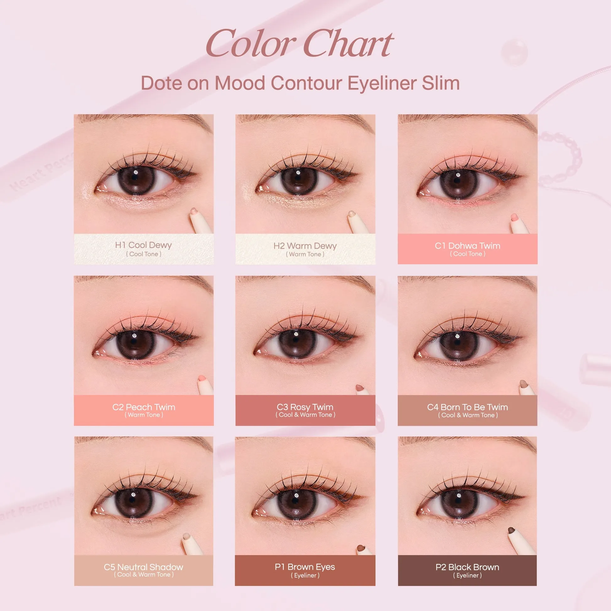 Heart Percent Dote On Mood Contour Eyeliner Slim