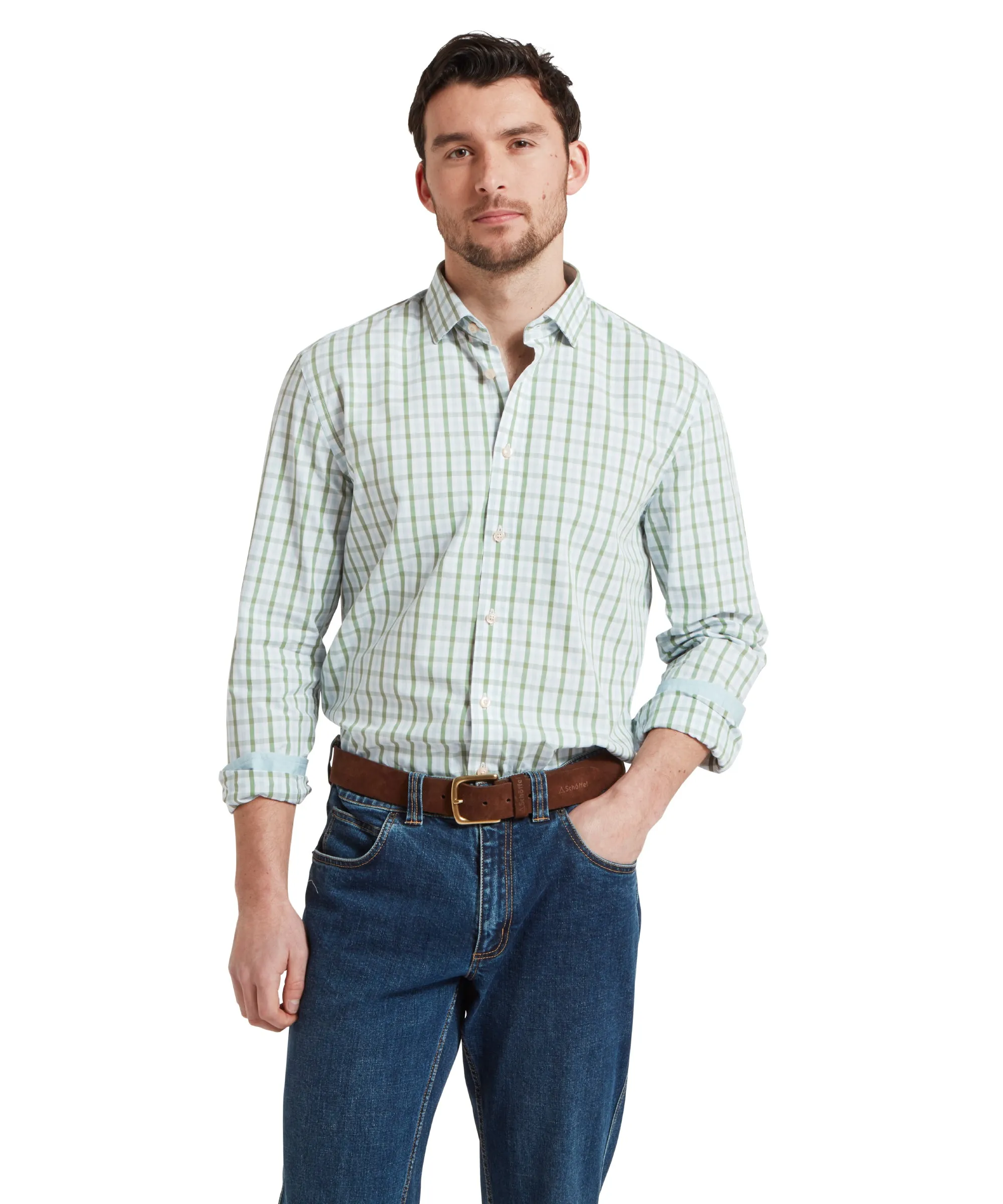 Hebden Tailored Shirt - Green/Blue