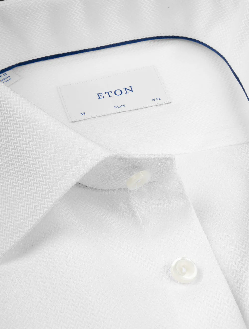 Herringbone Dobby Slim Fit Shirt White