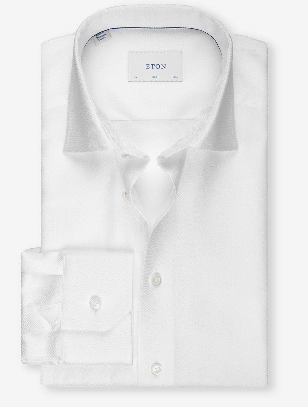 Herringbone Dobby Slim Fit Shirt White