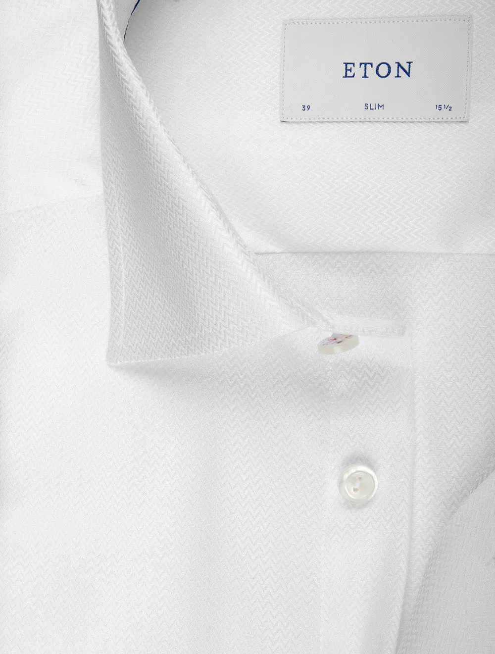 Herringbone Dobby Slim Fit Shirt White