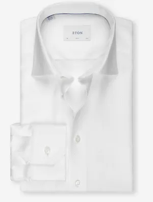 Herringbone Dobby Slim Fit Shirt White