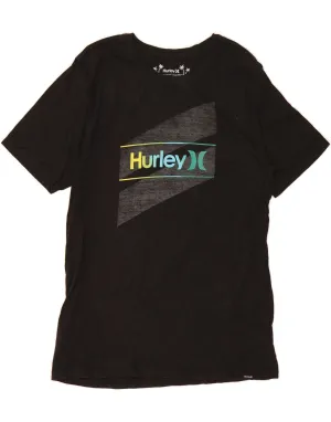 HURLEY Mens Graphic T-Shirt Top Large Black Cotton