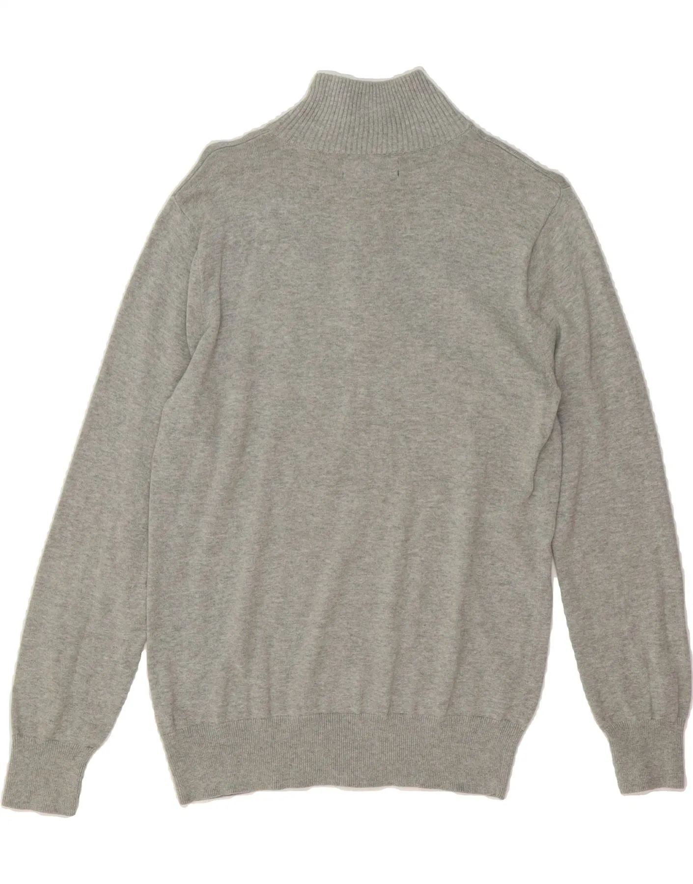 J. CREW Womens Zip Neck Jumper Sweater UK 10 Small Grey Cotton