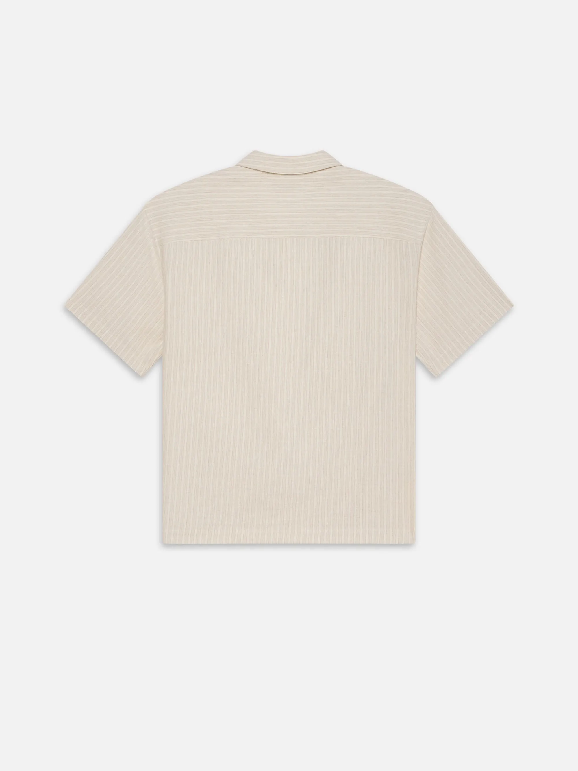Jacquard Cotton Short Sleeve Shirt -- White Sand