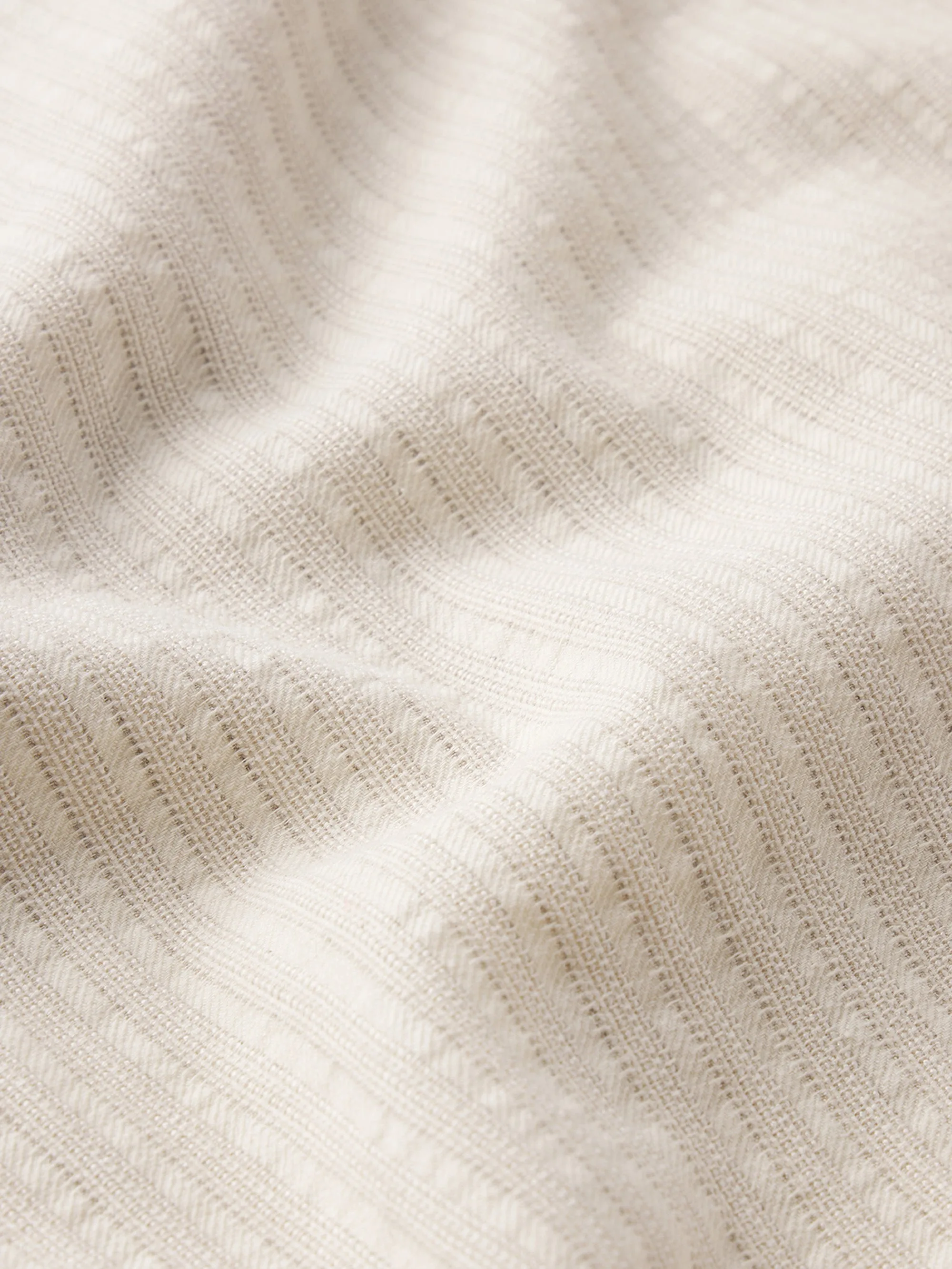 Jacquard Cotton Short Sleeve Shirt -- White Sand