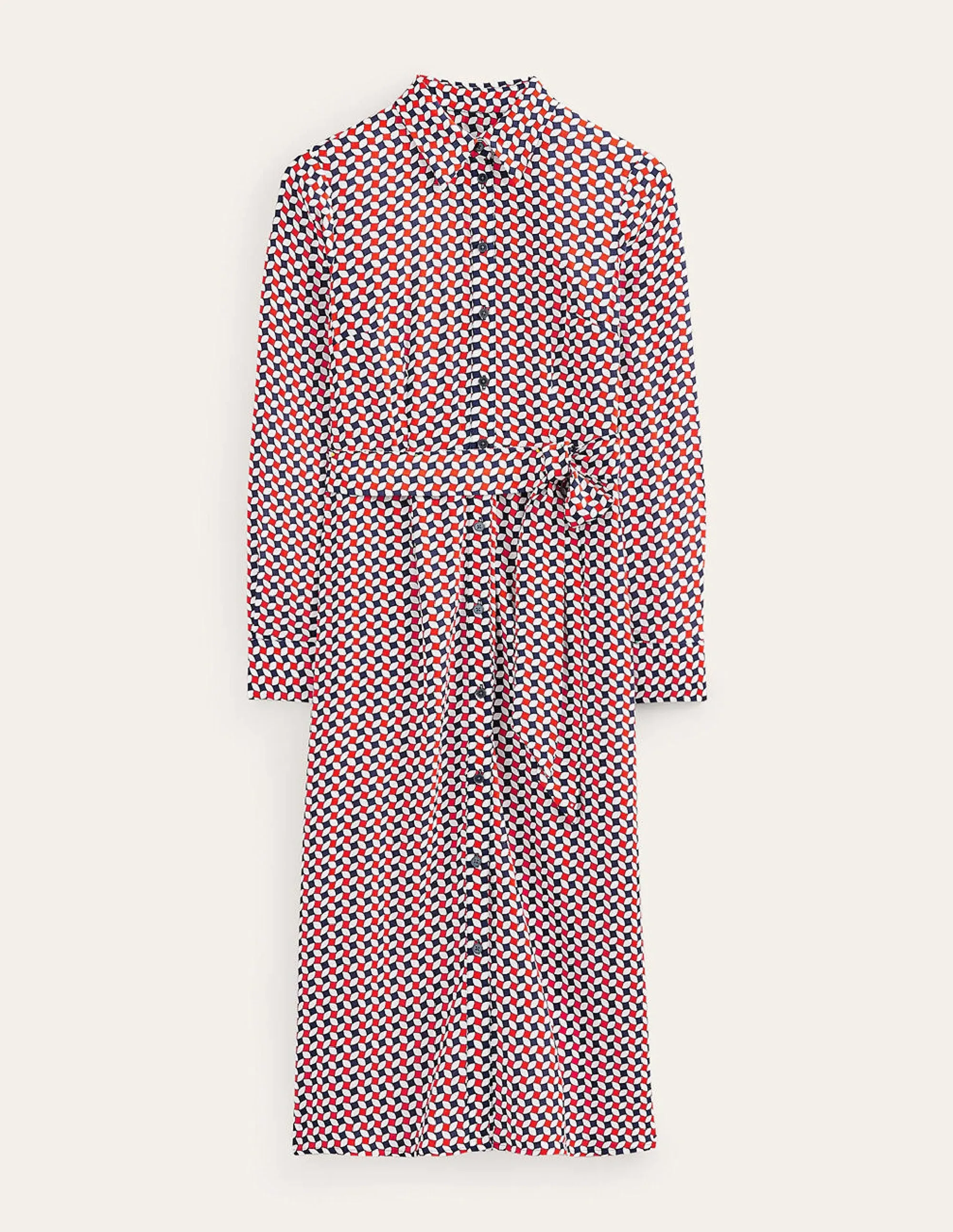 Kate Midi Shirt Dress-Fiesta Orange, Diamond