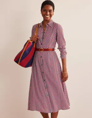Kate Midi Shirt Dress-Fiesta Orange, Diamond