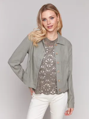 Linen Blend Jacket - Celadon
