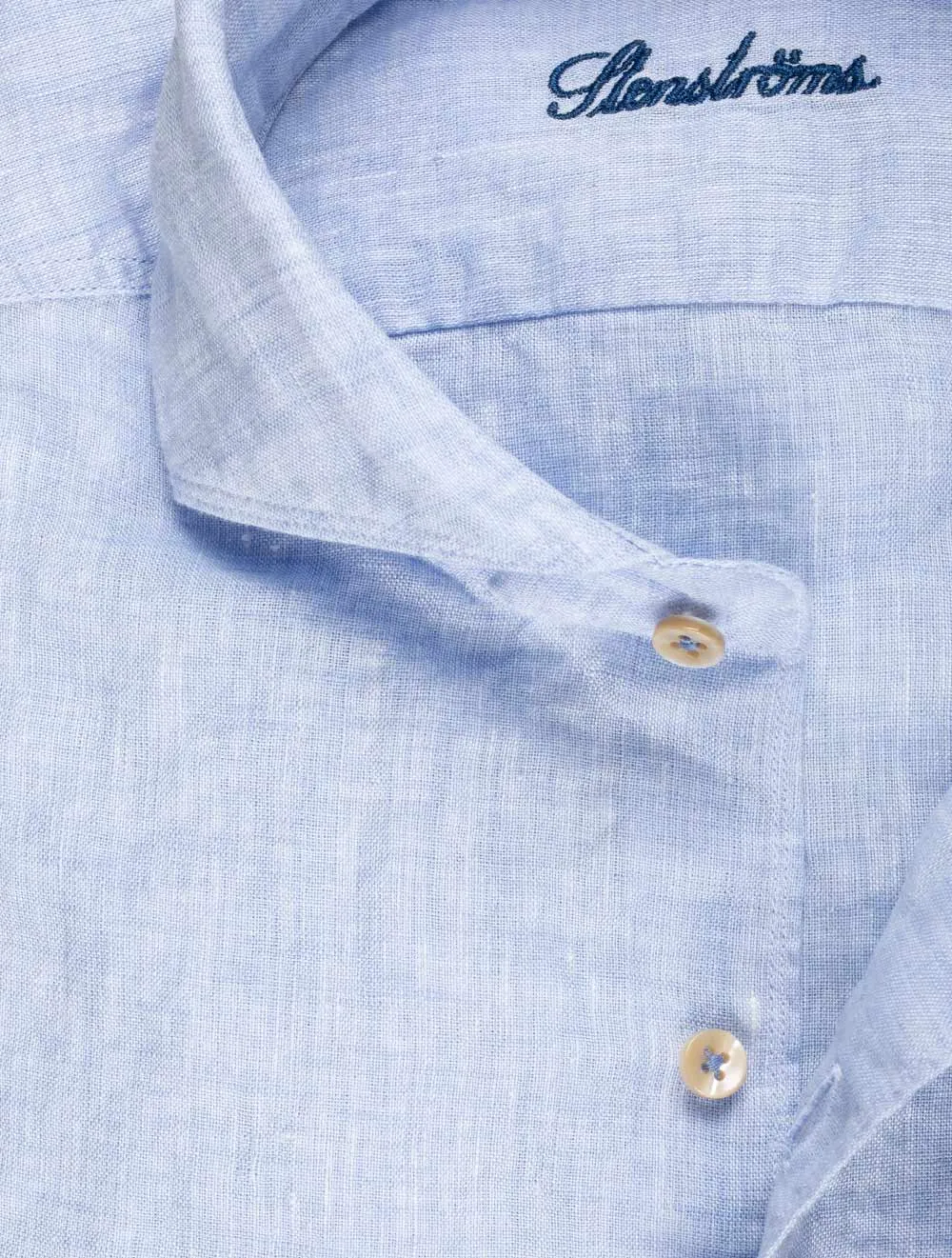 Linen Fitted Body Shirt Light Blue
