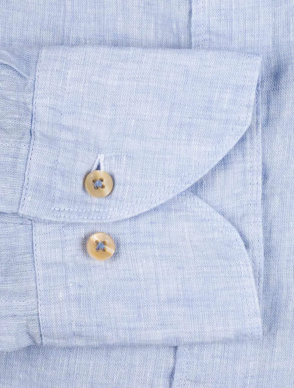 Linen Fitted Body Shirt Light Blue