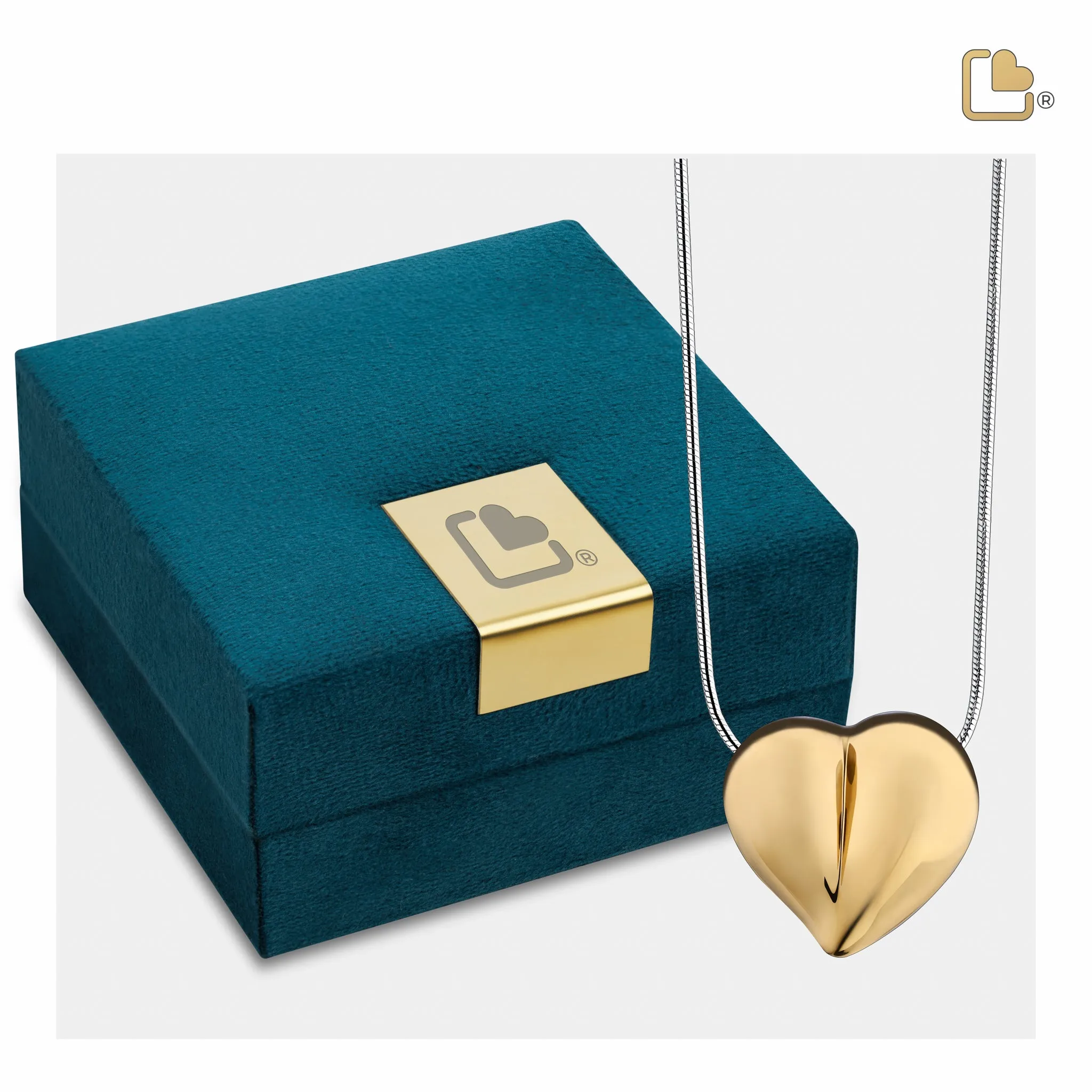 LoveHeart Gold Vermeil Sterling Silver Cremation Pendant