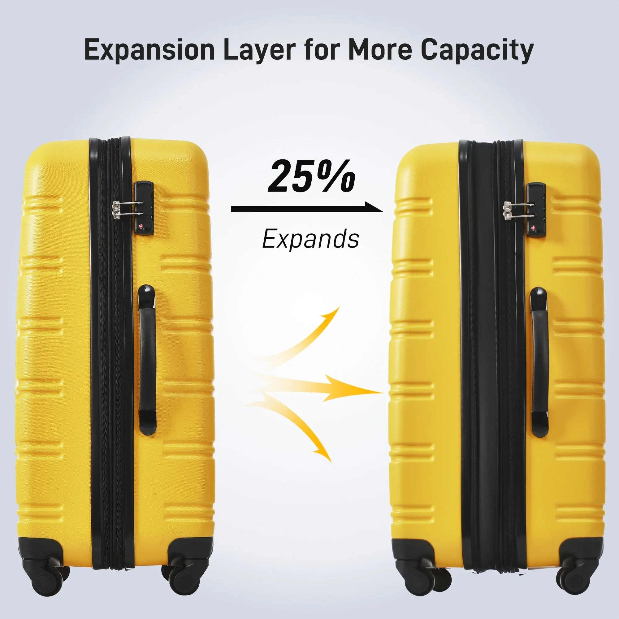 Matching Luggage Set with 3-Digit Lock, 20inch, 28inch