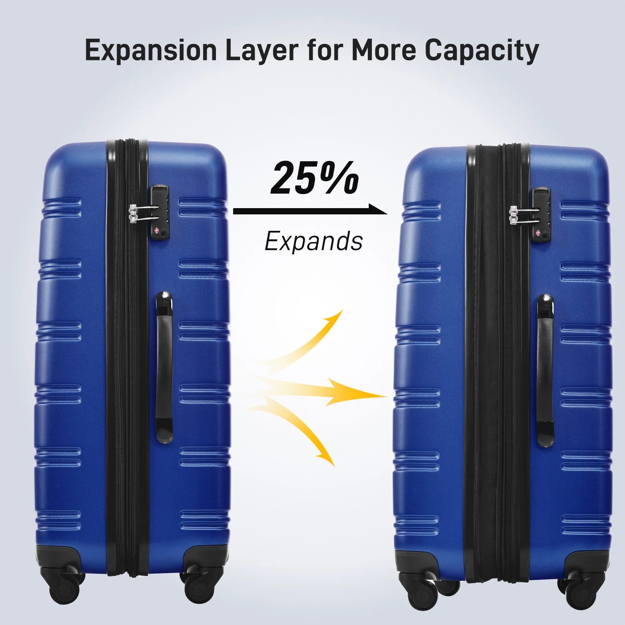 Matching Luggage Set with 3-Digit Lock, 20inch, 28inch