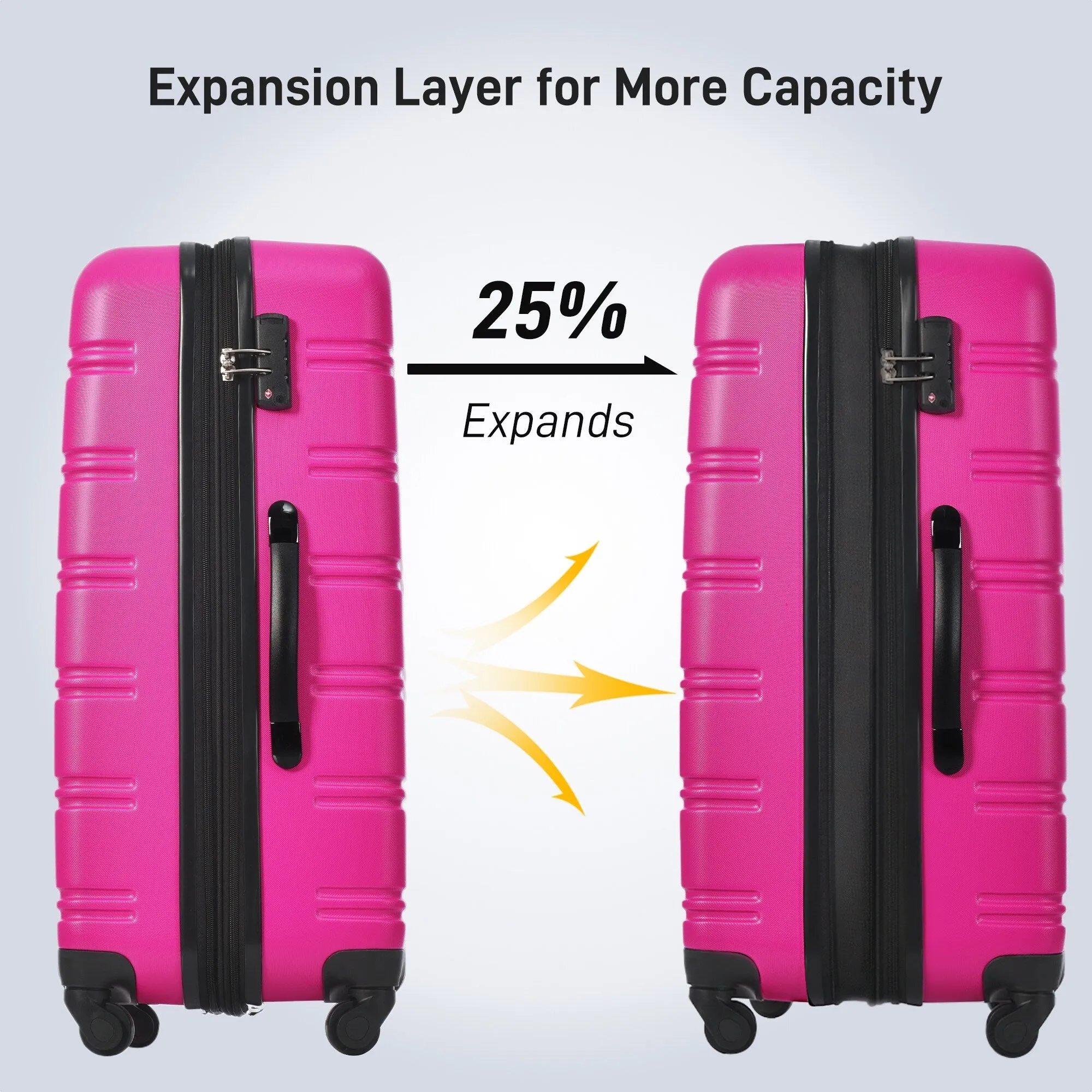 Matching Luggage Set with 3-Digit Lock, 20inch, 28inch