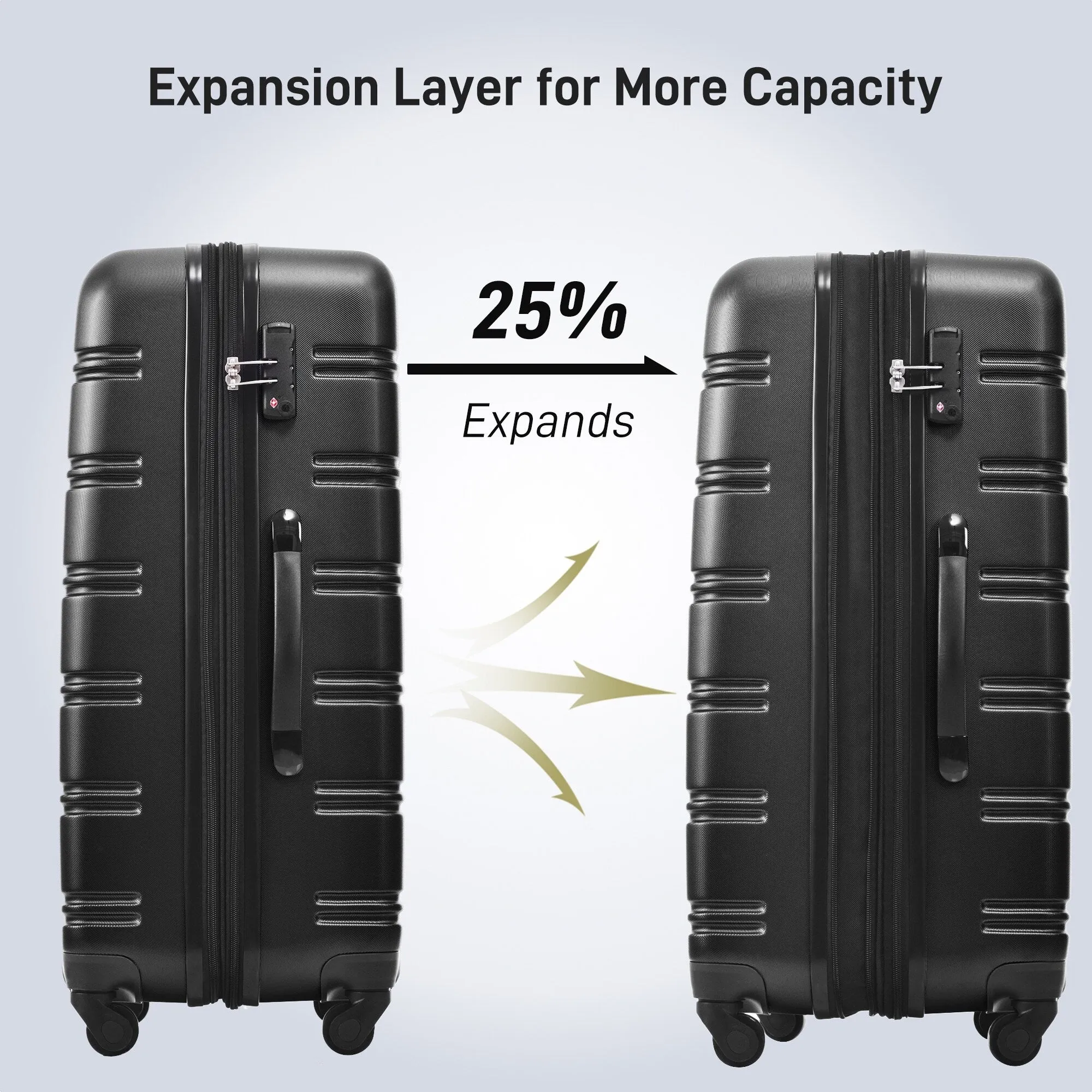 Matching Luggage Set with 3-Digit Lock, 20inch, 28inch