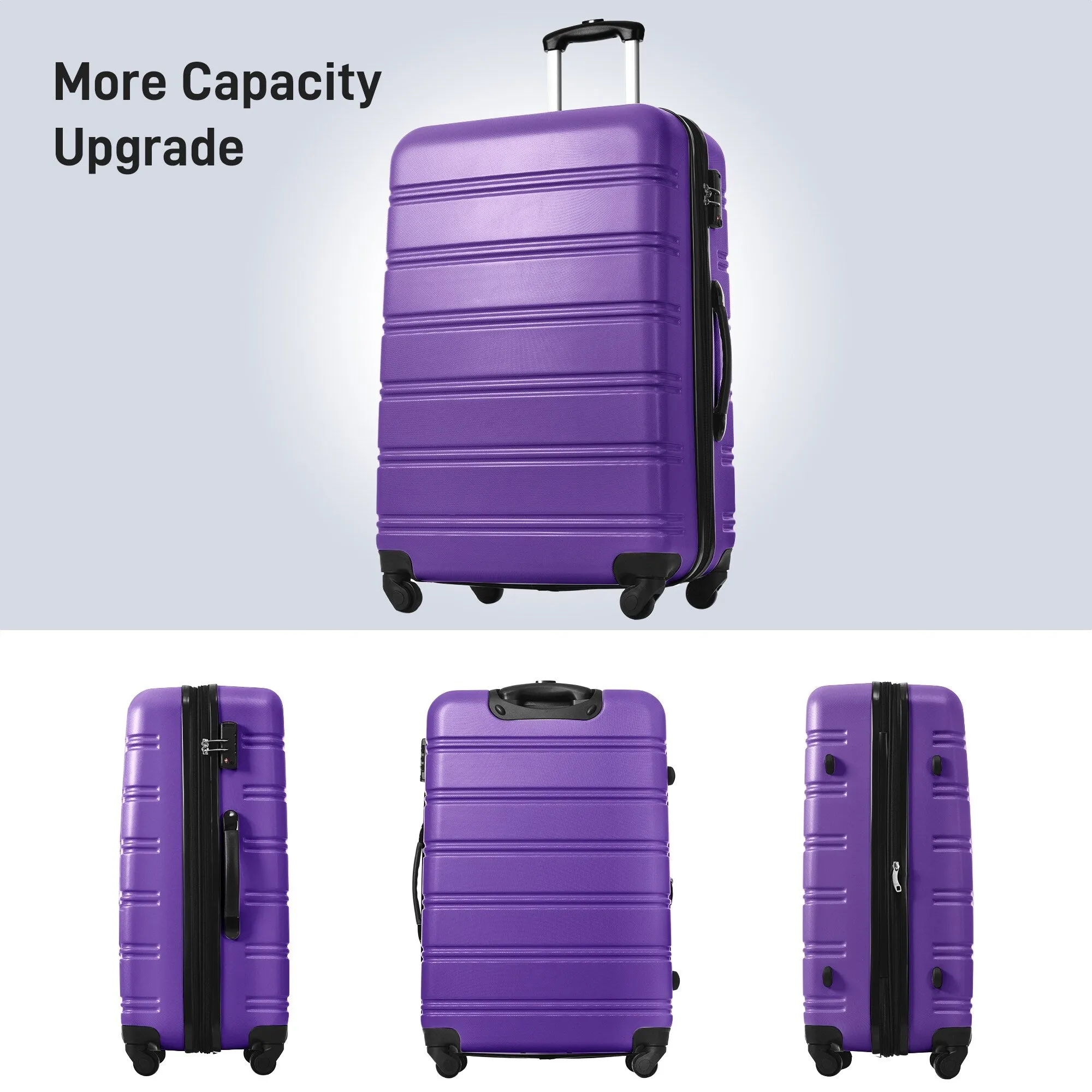 Matching Luggage Set with 3-Digit Lock, 20inch, 28inch