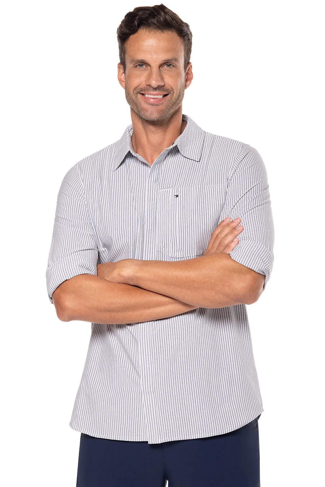 Men's Fiera Smart Shirt | White/Navy Stripe