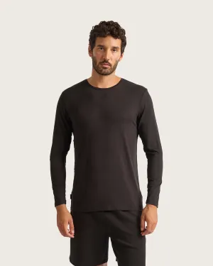Men's Long Sleeve Crew Neck T-Shirt - Black