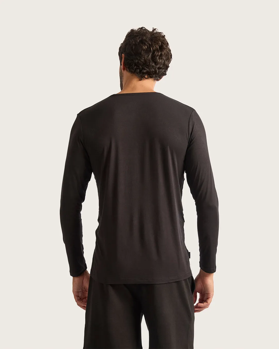 Men's Long Sleeve Crew Neck T-Shirt - Black