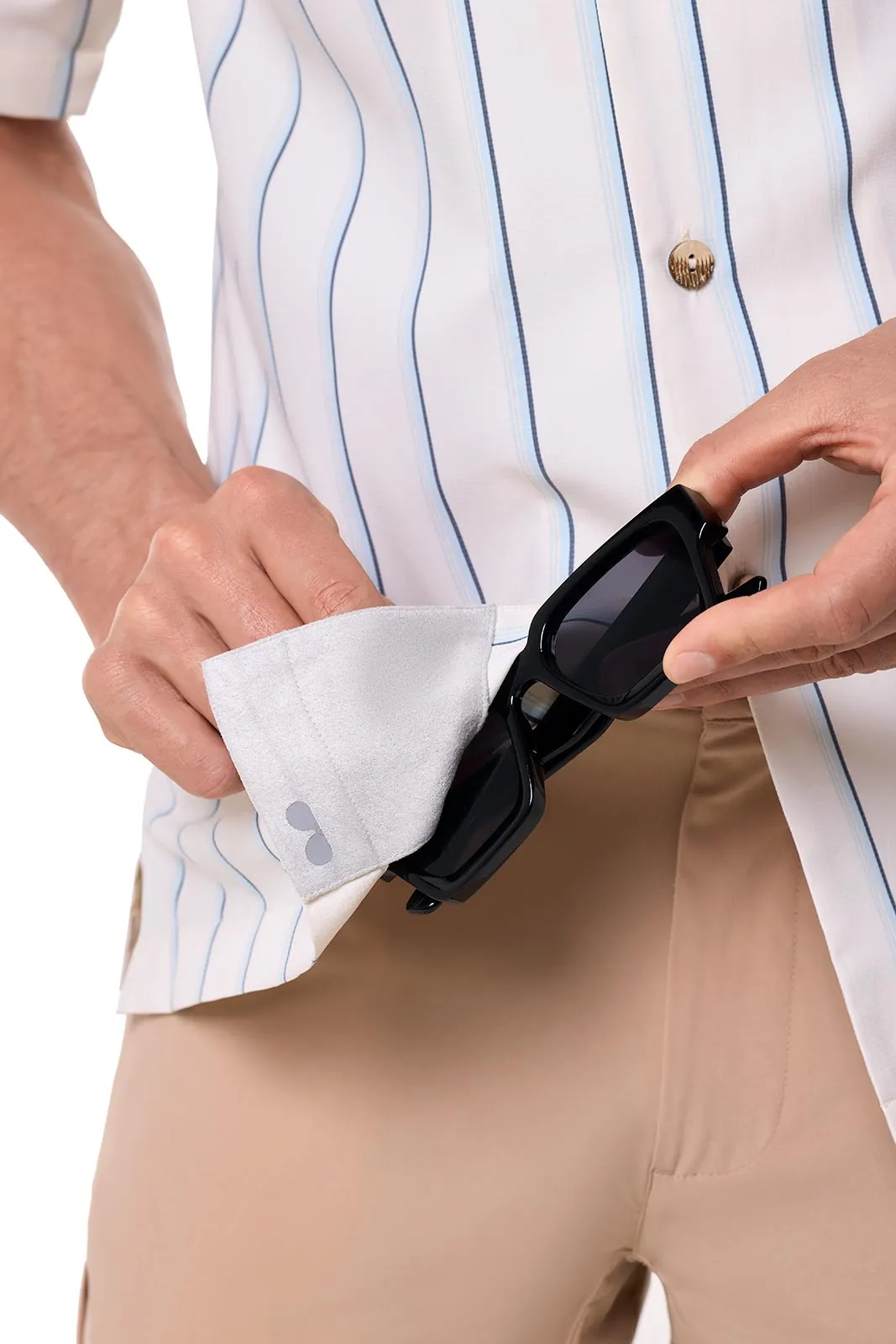 Men's Safari Camp Shirt | Pearl/Skyride Stripe