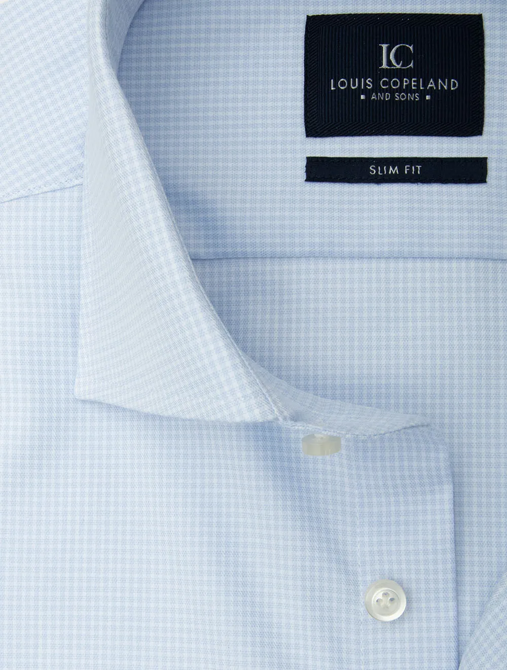 Microcheck Slim Fit Shirt Blue