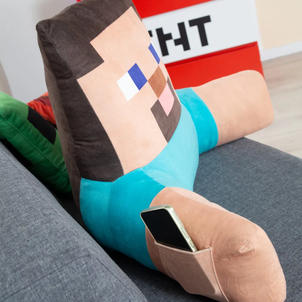 Minecraft Steve Relax Pillow - Character Lounge Cushion with Armrests