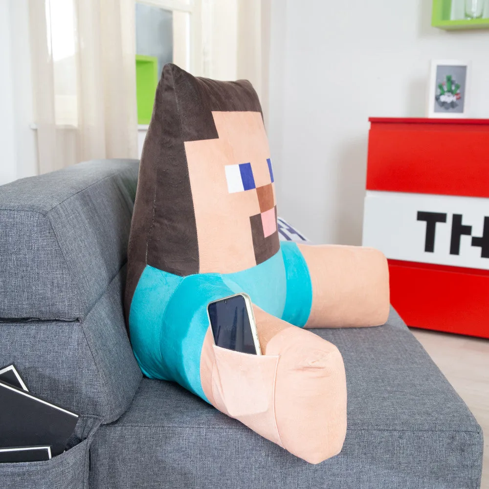 Minecraft Steve Relax Pillow - Character Lounge Cushion with Armrests