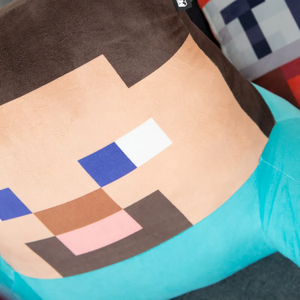 Minecraft Steve Relax Pillow - Character Lounge Cushion with Armrests