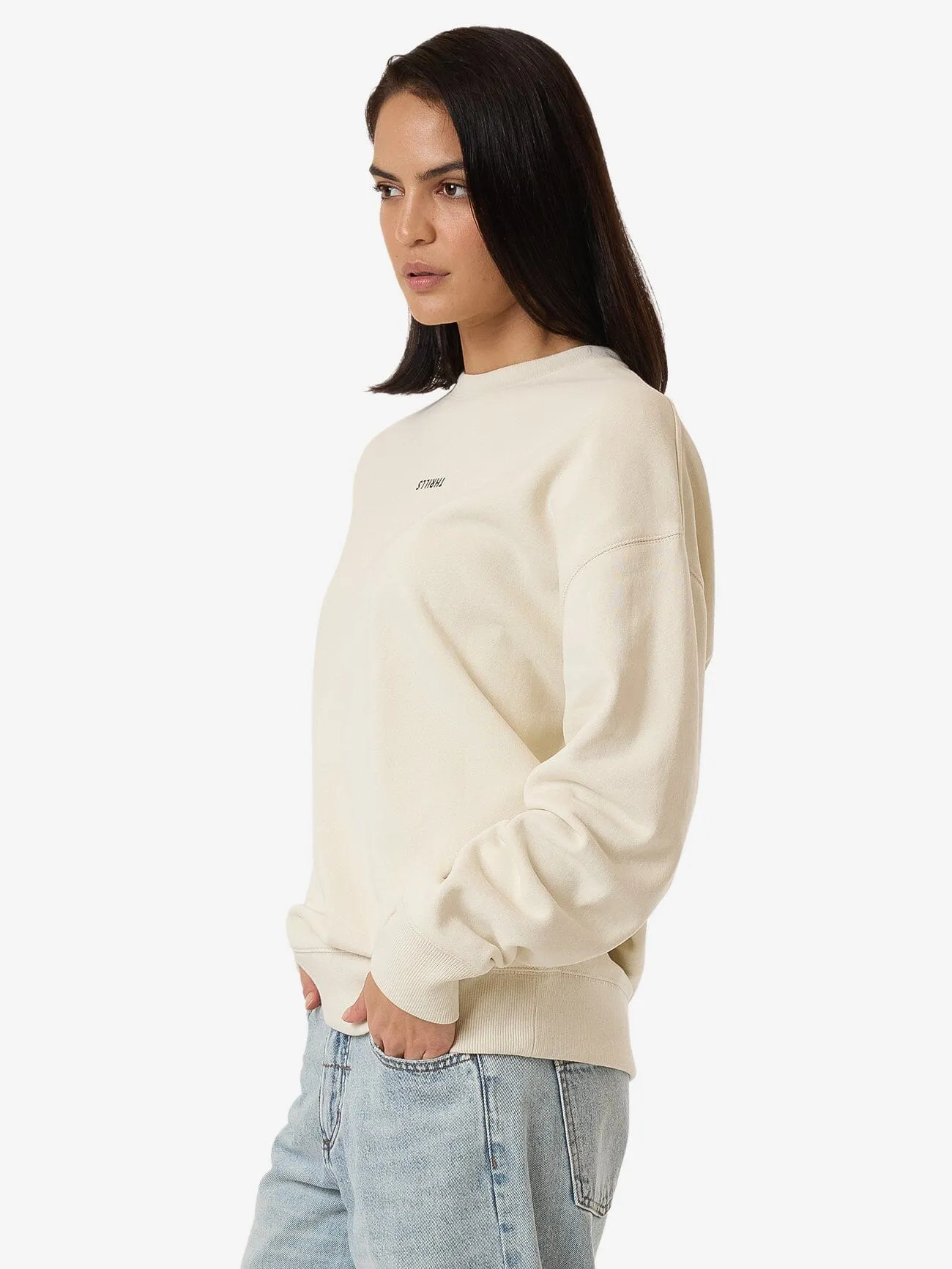Minimal Thrills Slouch Crew - Heritage White