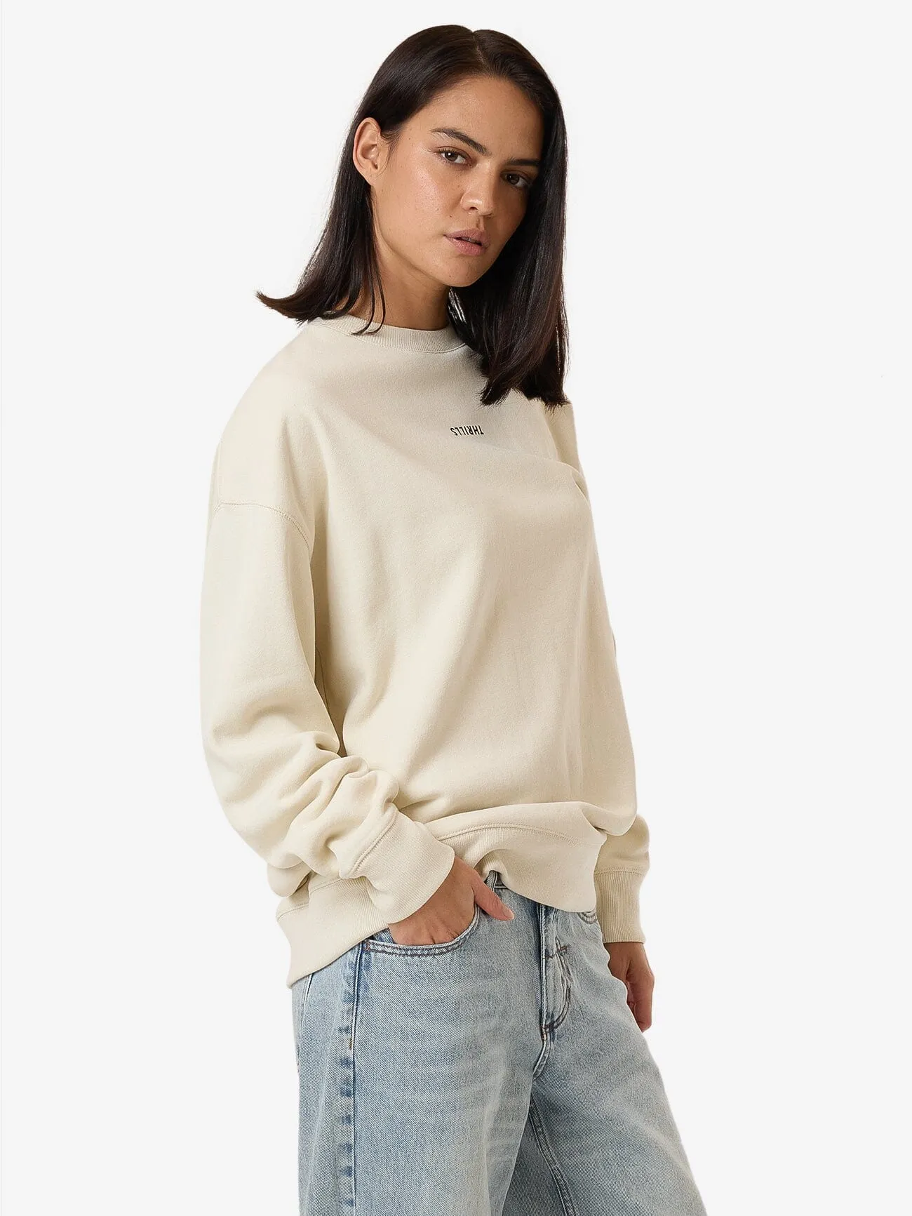 Minimal Thrills Slouch Crew - Heritage White