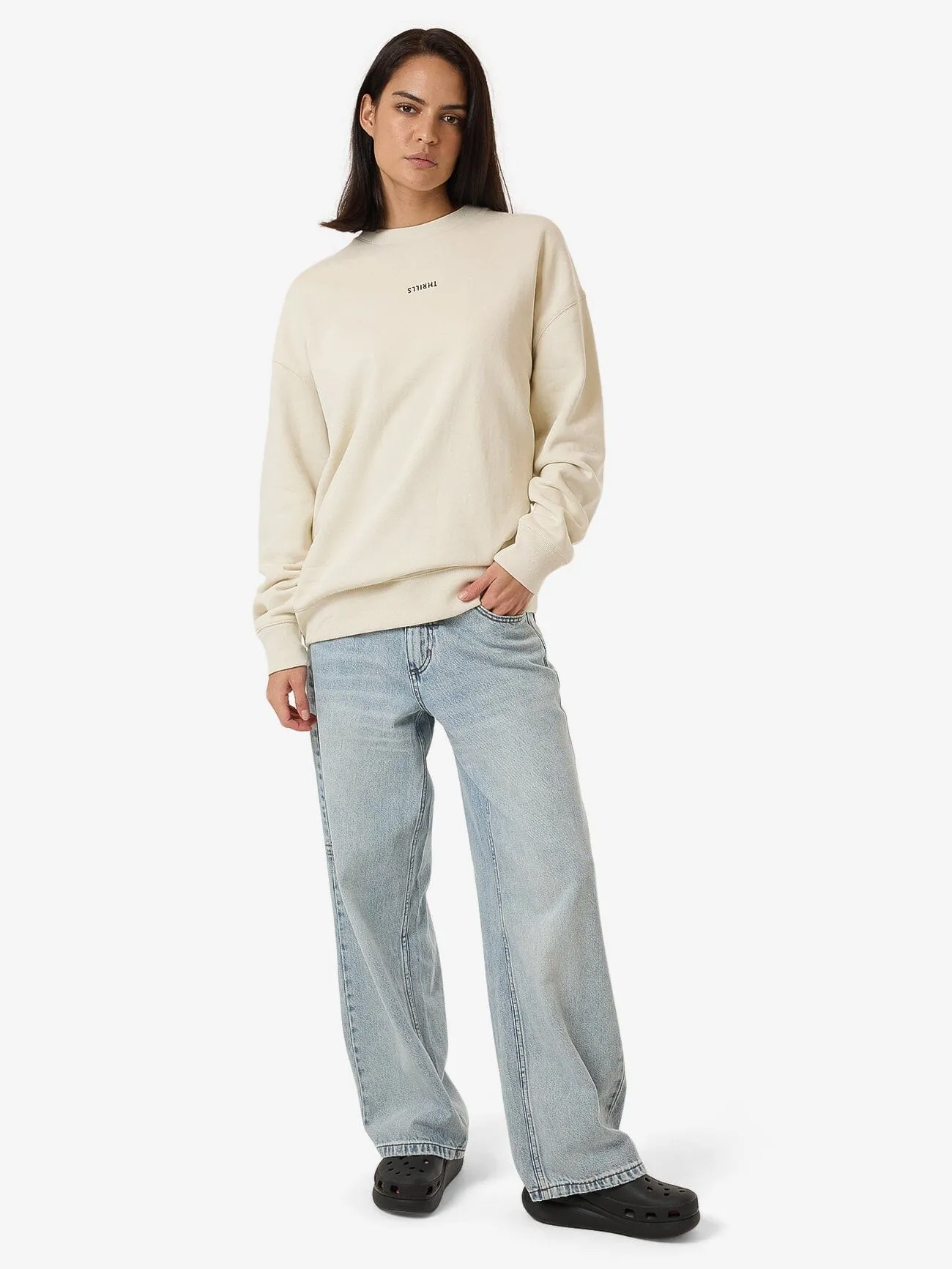 Minimal Thrills Slouch Crew - Heritage White