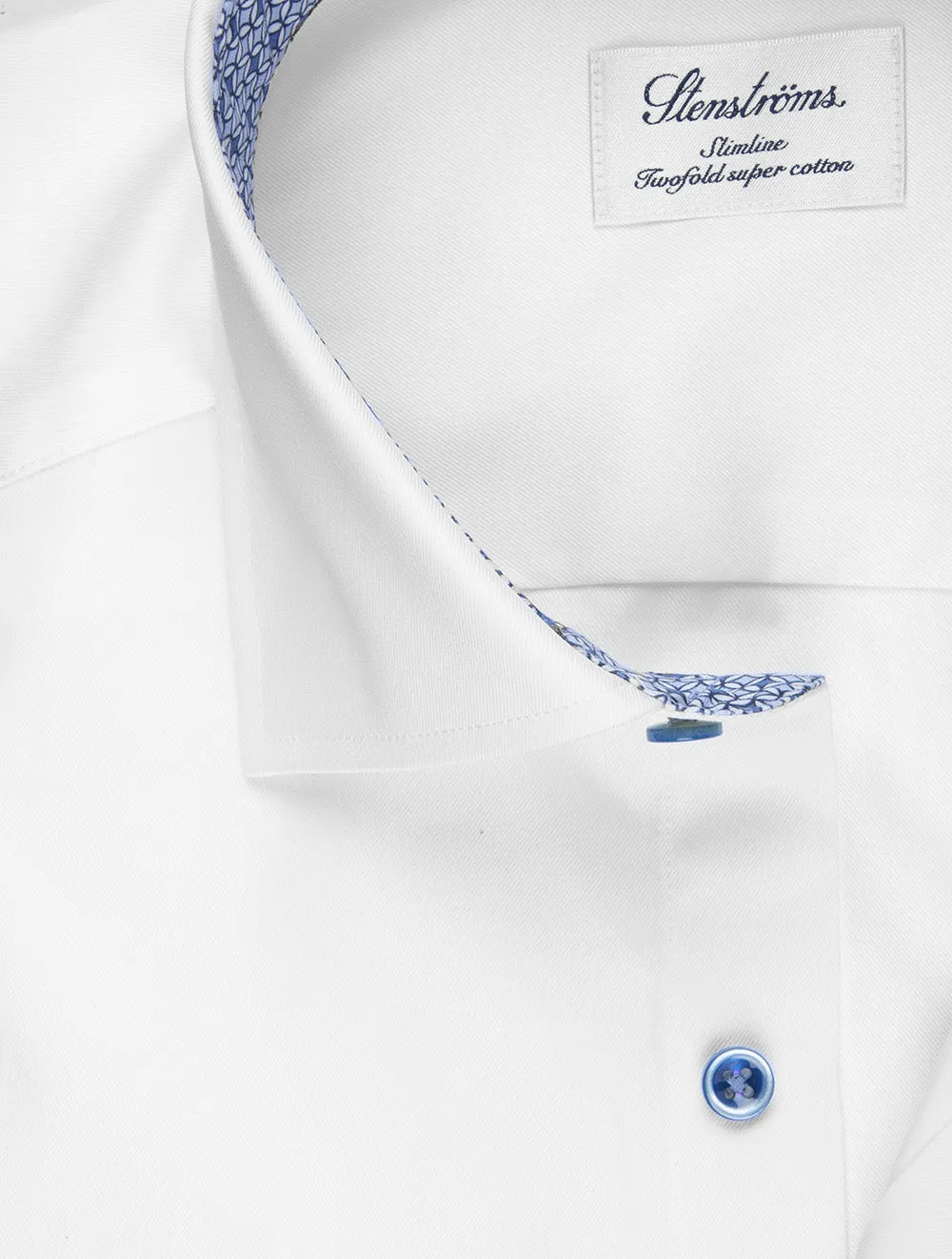 Mosaic Contrast Twill Slim Fit Shirt White