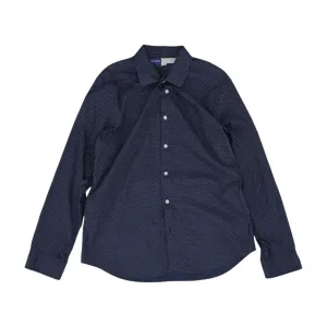 Navy Polka Dot Long Sleeve Button Down