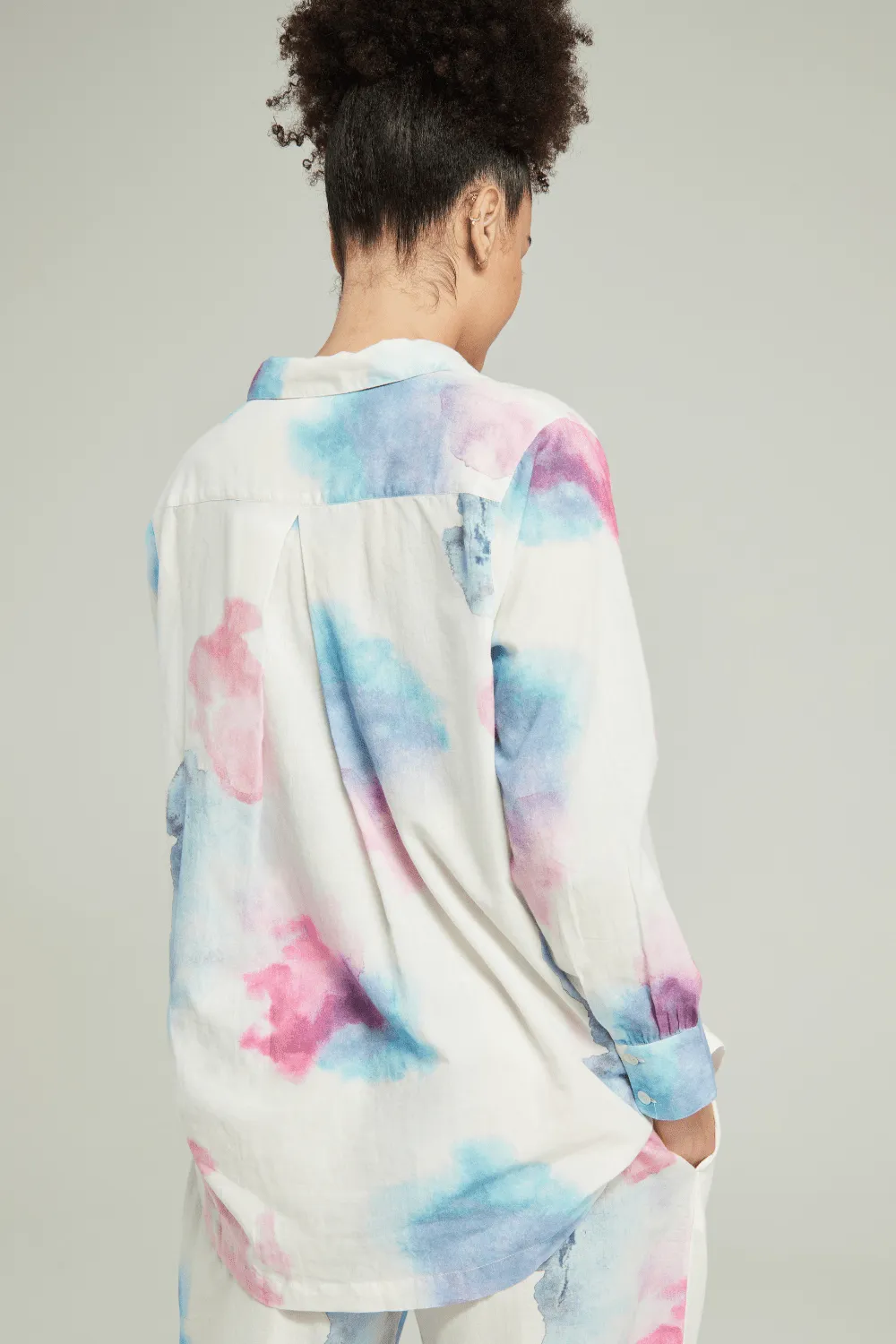 Organic Cotton PJ Shirt in Watercolour