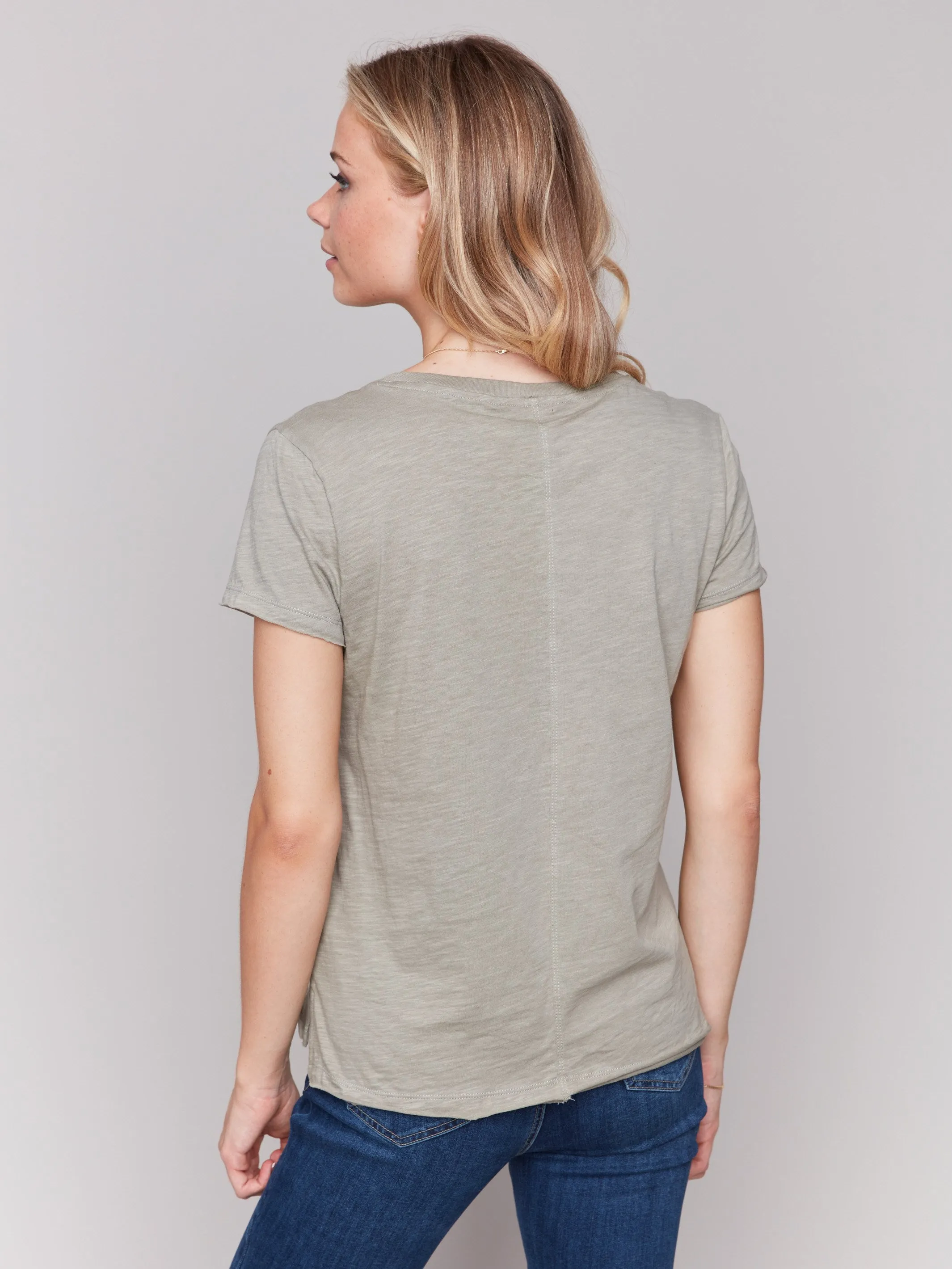 Organic Cotton Slub T-shirt - Celadon