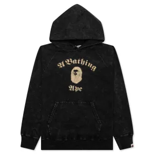 Over Dye Pullover Relaxed Fit Hoodie - Black