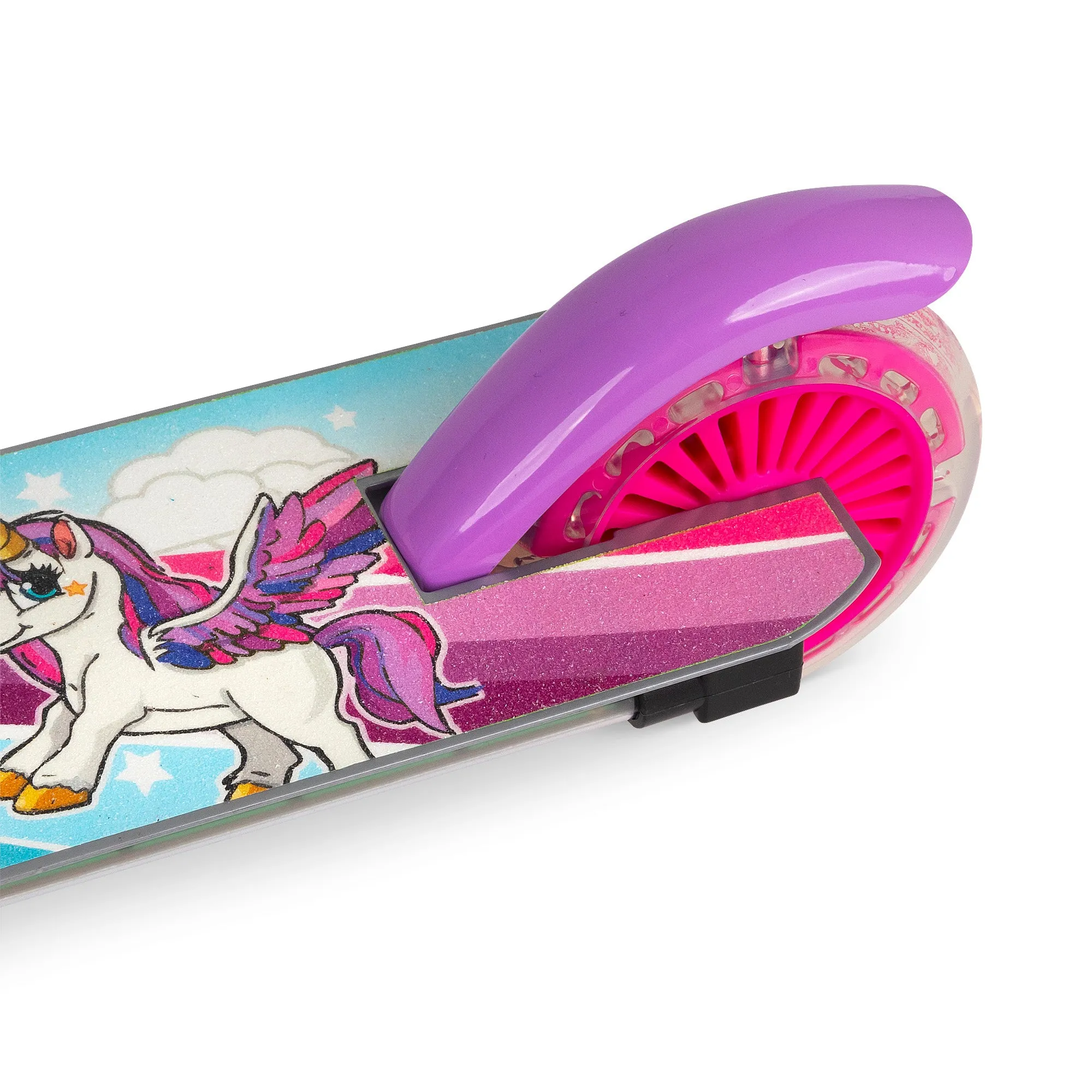Ozbozz Unicorn Flashing Scooter with Light-Up Wheels and Foldable Design