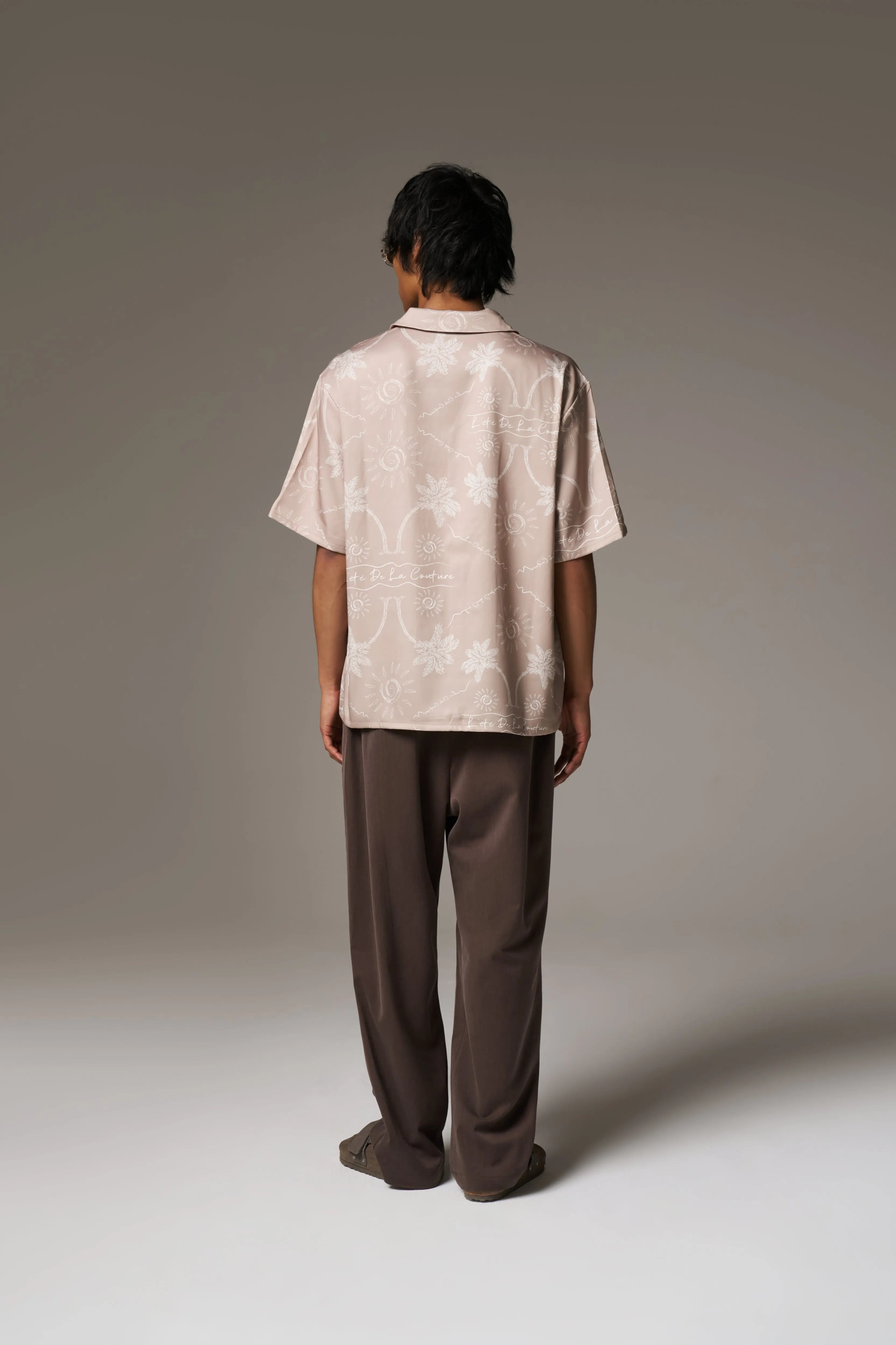 PALM PRINT SHIRT - BEIGE