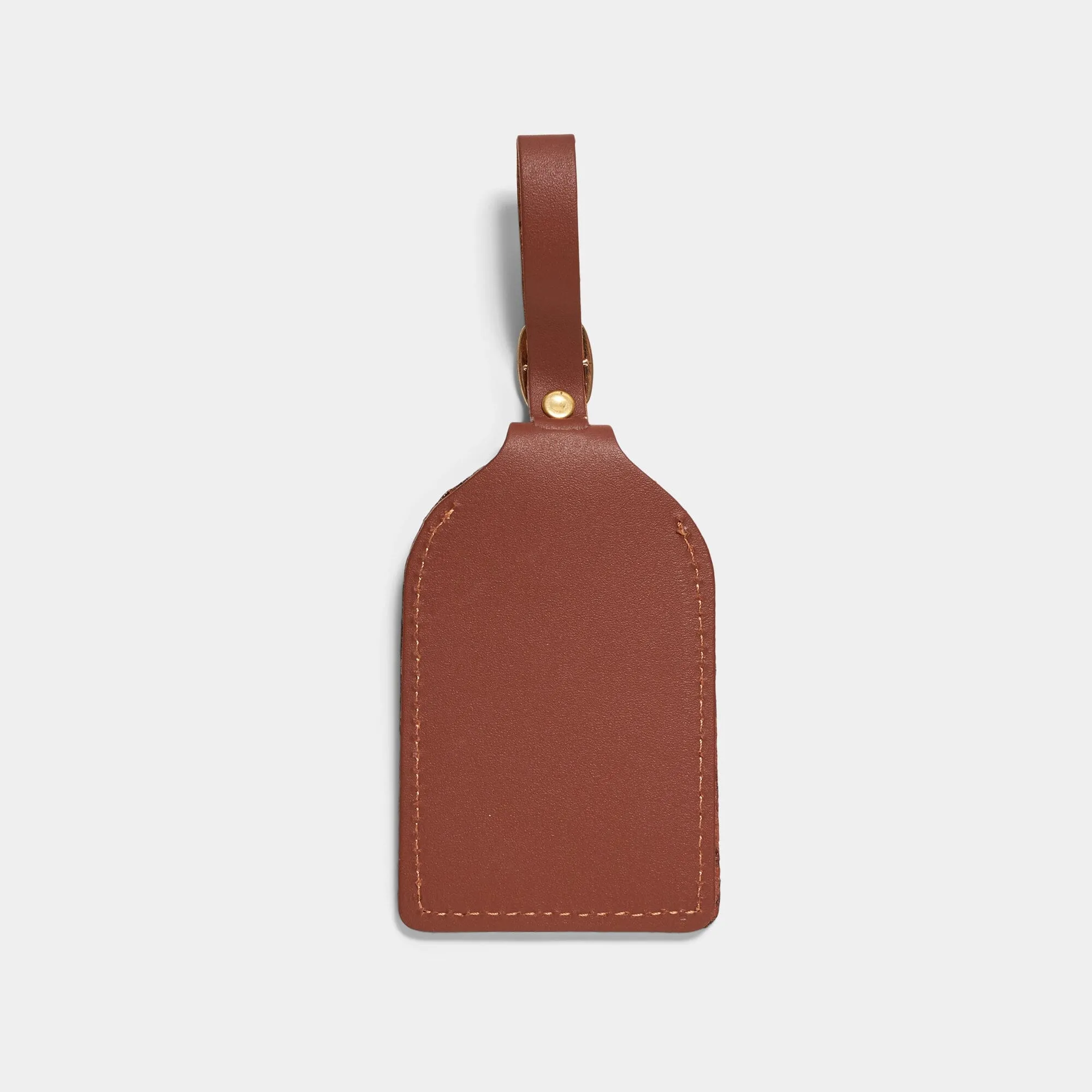 Pioneer Top Grain Brown Leather - Luggage Tag