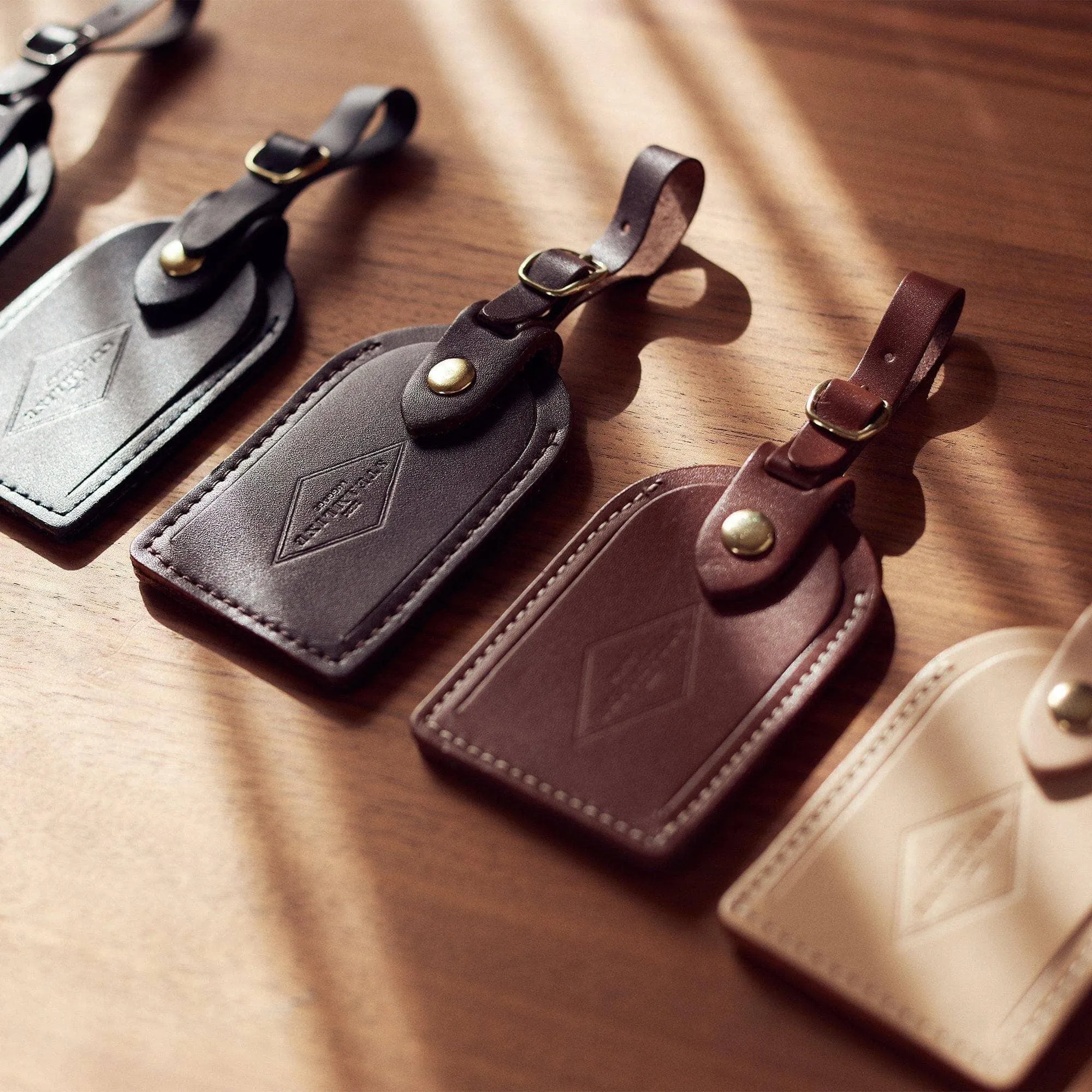 Pioneer Top Grain Brown Leather - Luggage Tag