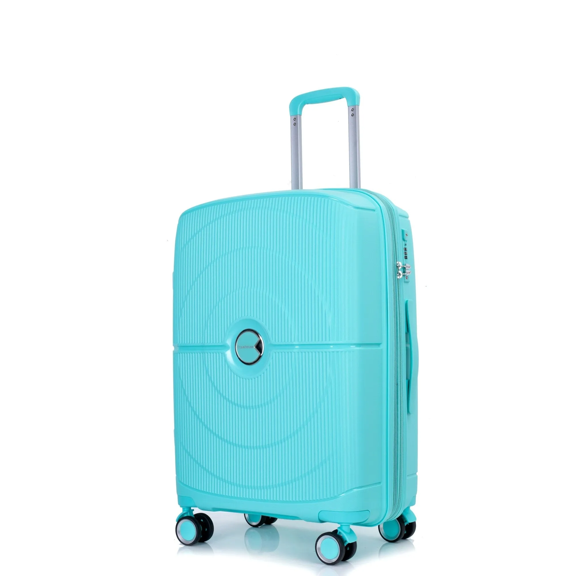 PP Expandable Luggage Sets with TSA Lock and Spinner Wheels, 3-Piece Set Hardshell Suitcase with Zippered Pocket