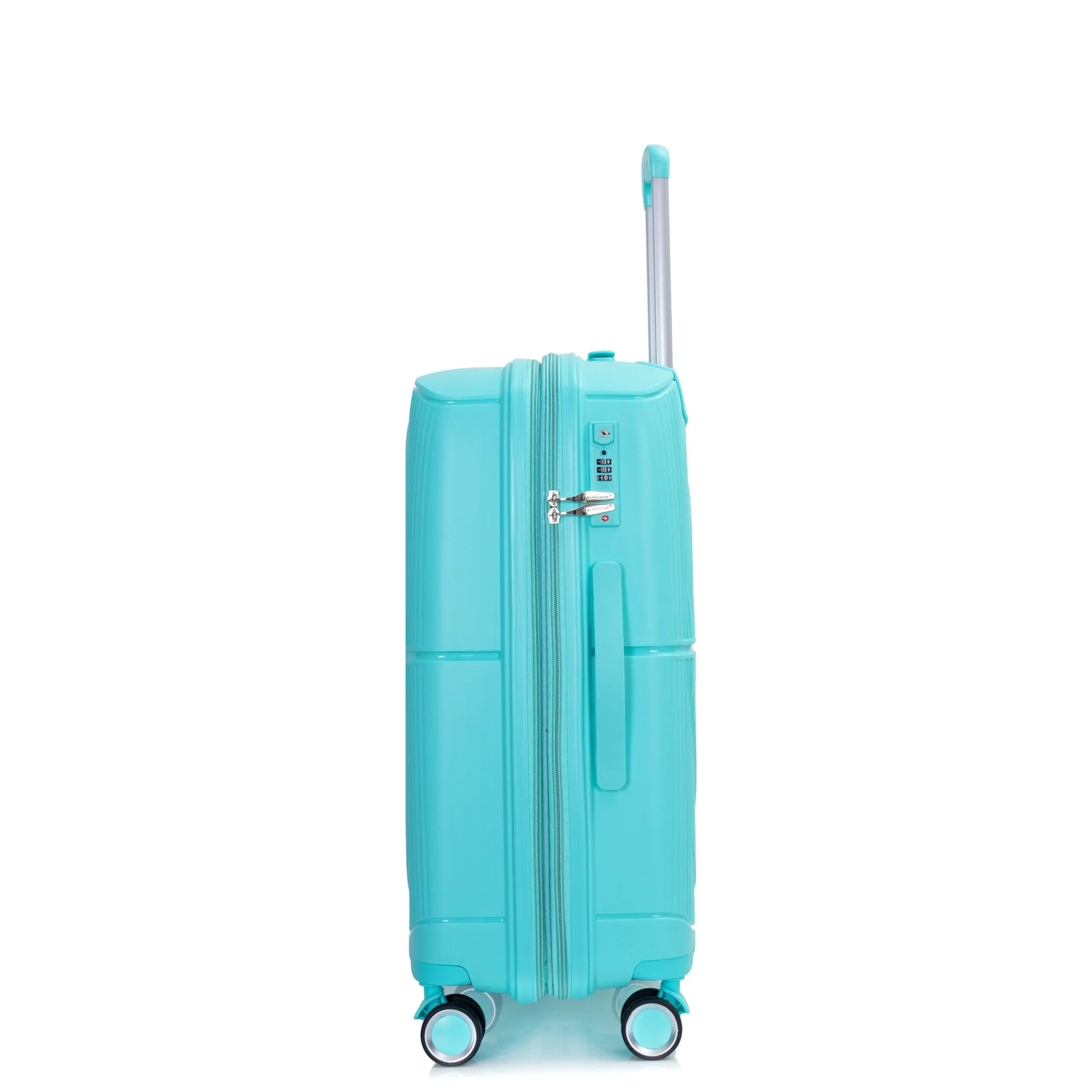 PP Expandable Luggage Sets with TSA Lock and Spinner Wheels, 3-Piece Set Hardshell Suitcase with Zippered Pocket